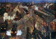 Hans Baluschek Grobstadtbahnhof china oil painting artist